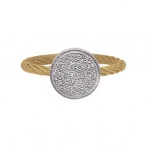 NEW ALOR 0.16 cts taking shapes disc ring in yellow